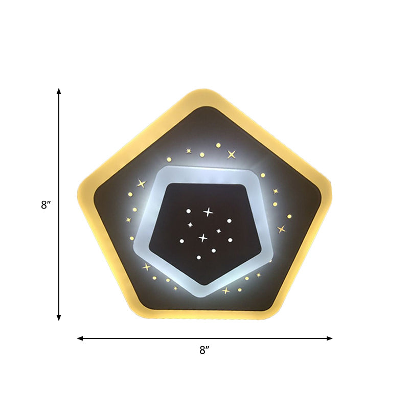 Lisslune | Triangle/Rhombus/Star Thin Wall Lamp Modern Acrylic Bedroom LED Starry Sky Ceiling Light in White