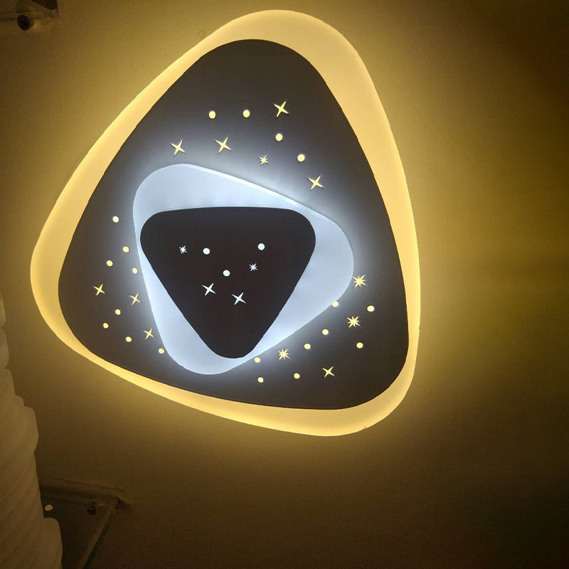 Lisslune | Triangle/Rhombus/Star Thin Wall Lamp Modern Acrylic Bedroom LED Starry Sky Ceiling Light in White