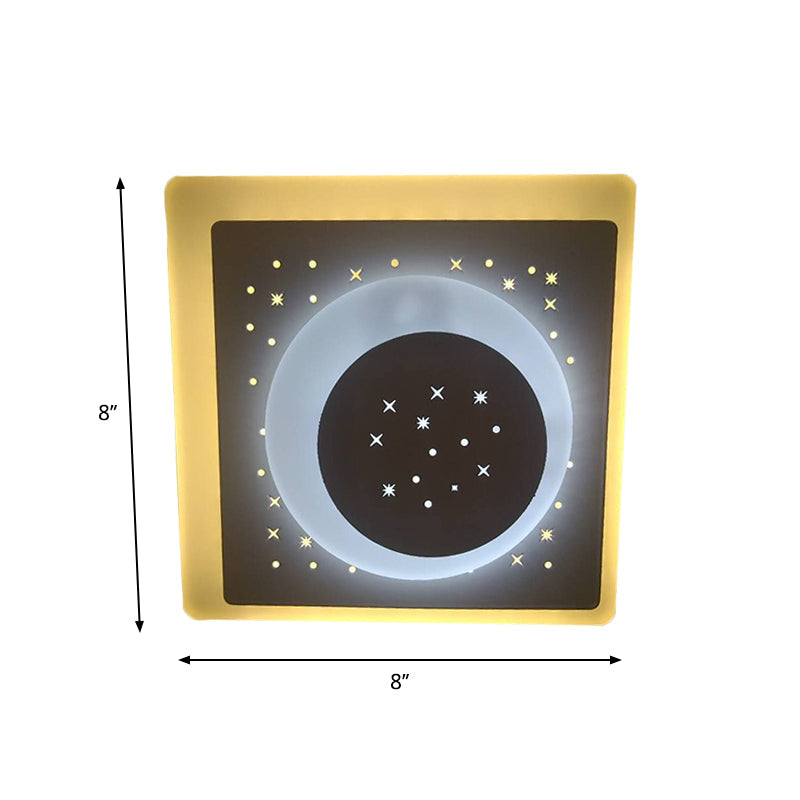 Lisslune | Triangle/Rhombus/Star Thin Wall Lamp Modern Acrylic Bedroom LED Starry Sky Ceiling Light in White