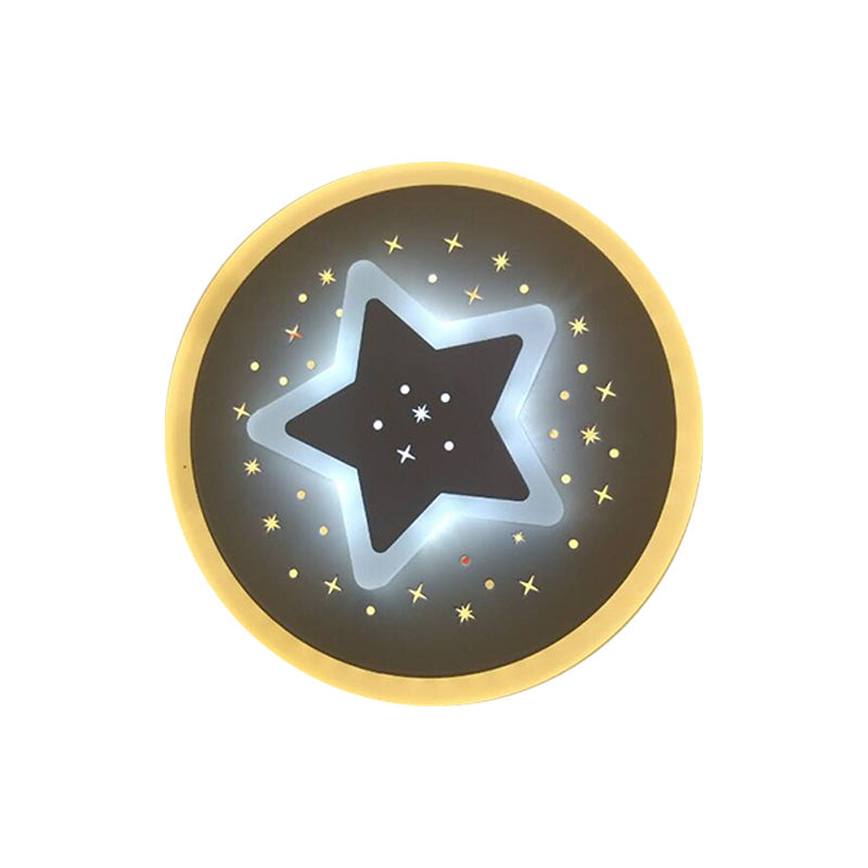 Lisslune | Triangle/Rhombus/Star Thin Wall Lamp Modern Acrylic Bedroom LED Starry Sky Ceiling Light in White