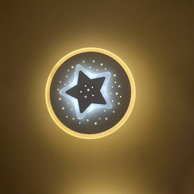 Lisslune | Triangle/Rhombus/Star Thin Wall Lamp Modern Acrylic Bedroom LED Starry Sky Ceiling Light in White