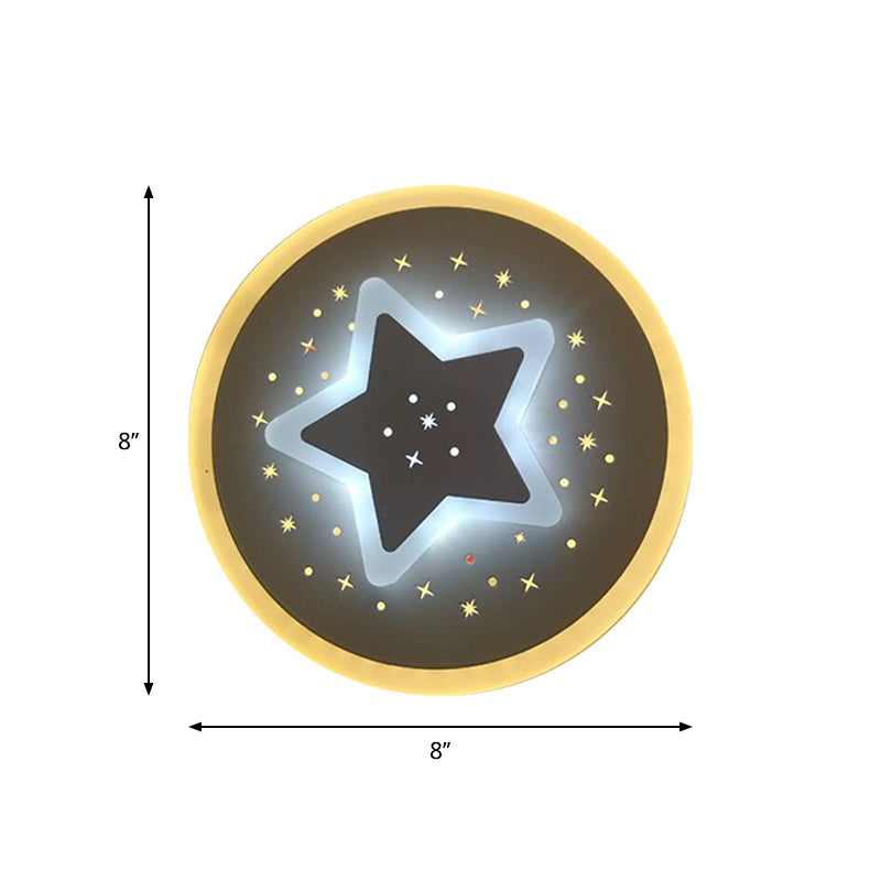 Lisslune | Triangle/Rhombus/Star Thin Wall Lamp Modern Acrylic Bedroom LED Starry Sky Ceiling Light in White
