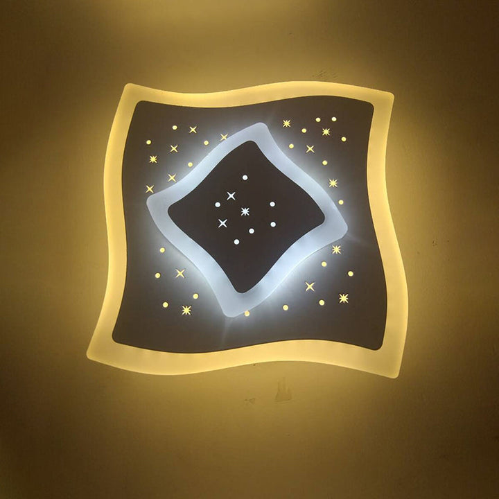 Lisslune | Triangle/Rhombus/Star Thin Wall Lamp Modern Acrylic Bedroom LED Starry Sky Ceiling Light in White