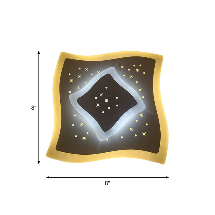 Lisslune | Triangle/Rhombus/Star Thin Wall Lamp Modern Acrylic Bedroom LED Starry Sky Ceiling Light in White