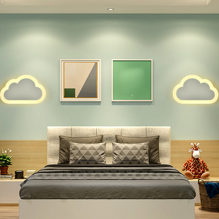 Lisslune | Smile/Square/Cloud LED Wall Lighting Simplicity Acrylic Living Room Wall Lamp Fixture in White