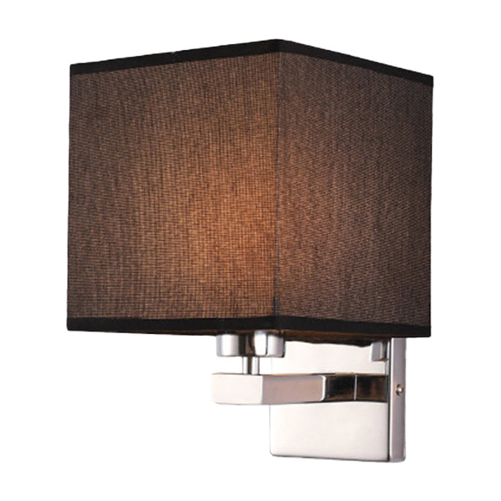 Lisslune | Beige/Flax/Coffee Cube Wall Light Nordic Style 1 Head Fabric Wall Mounted Light Source for Bedroom