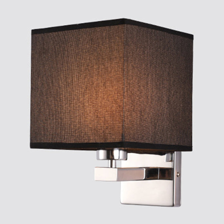 Lisslune | Beige/Flax/Coffee Cube Wall Light Nordic Style 1 Head Fabric Wall Mounted Light Source for Bedroom