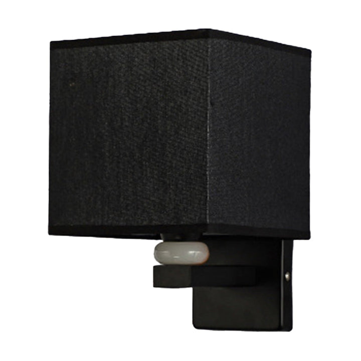 Lisslune | Rectangular Wall Lamp Modern Fabric 1 Bulb Flax/White/Beige Wall Light with Synthetic Jade Décor