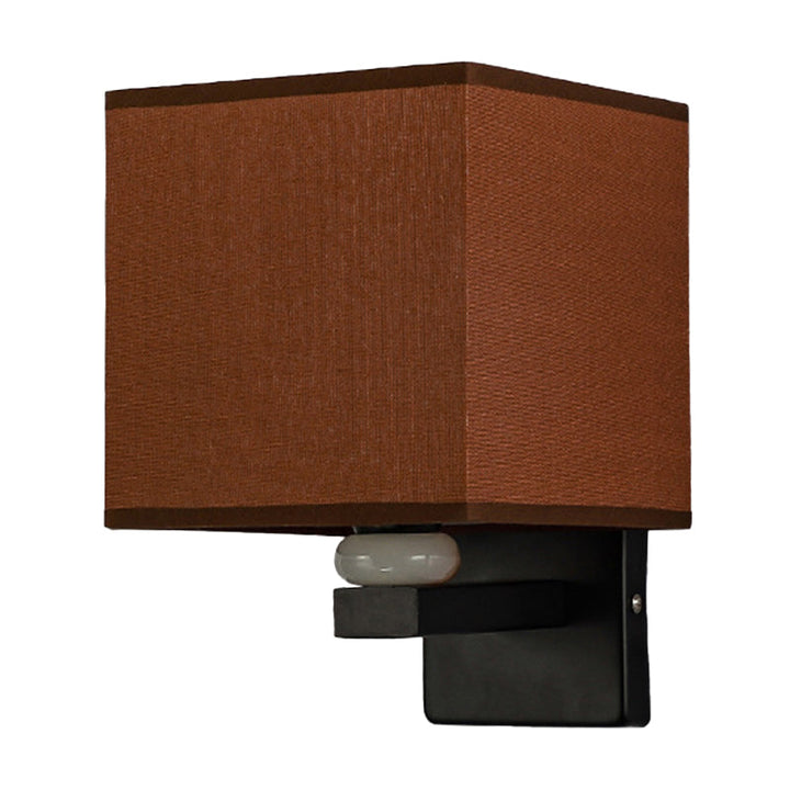 Lisslune | Rectangular Wall Lamp Modern Fabric 1 Bulb Flax/White/Beige Wall Light with Synthetic Jade Décor