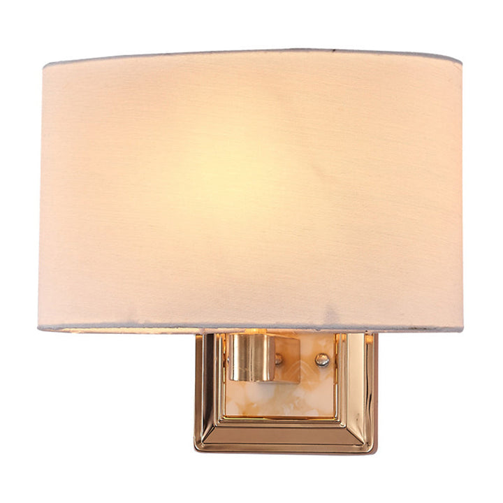 Lisslune | Minimalistic Curved Wall Mounted Lamp Fabric 1-Light Dining Room Wall Light in Chrome/Gold