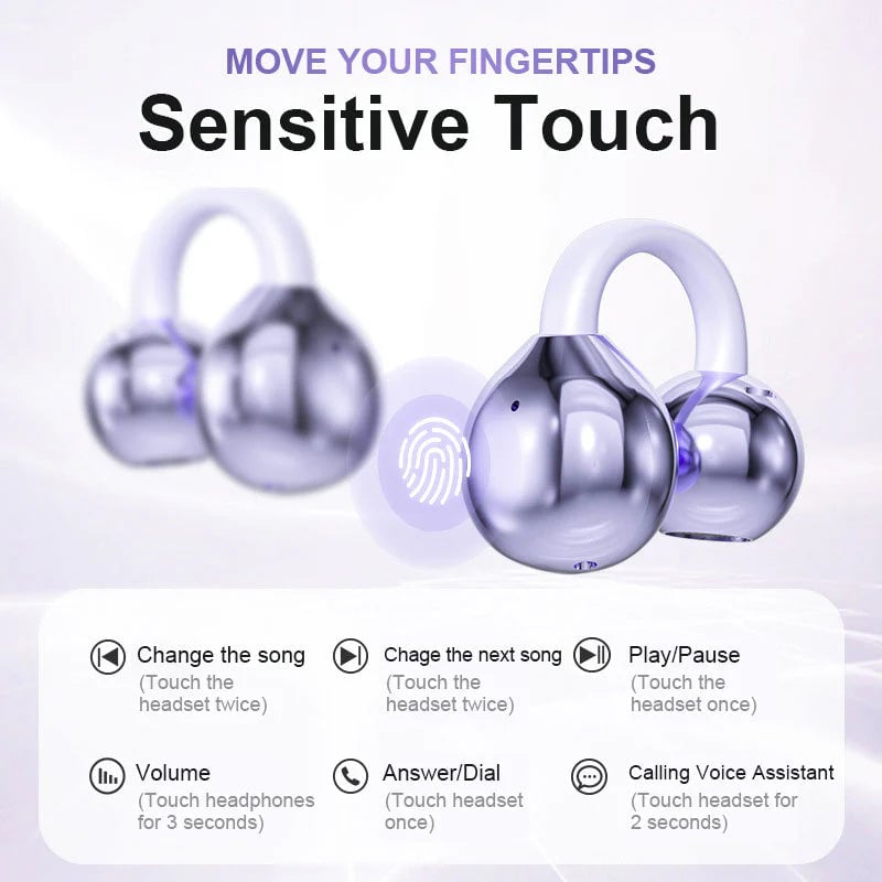 Lisslune | AI Translation Open Ear Clip Bluetooth Headphones