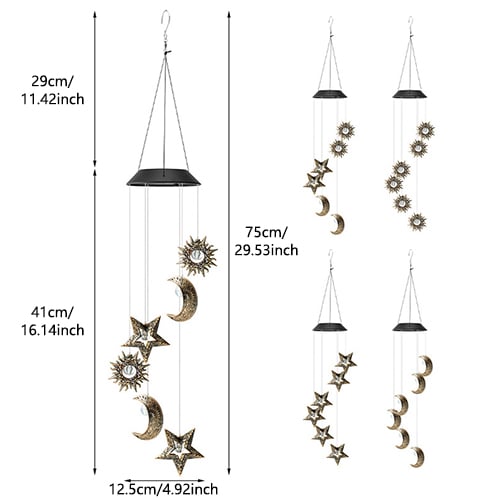Lisslune | Sun Moon Star Solar Pendant Lights