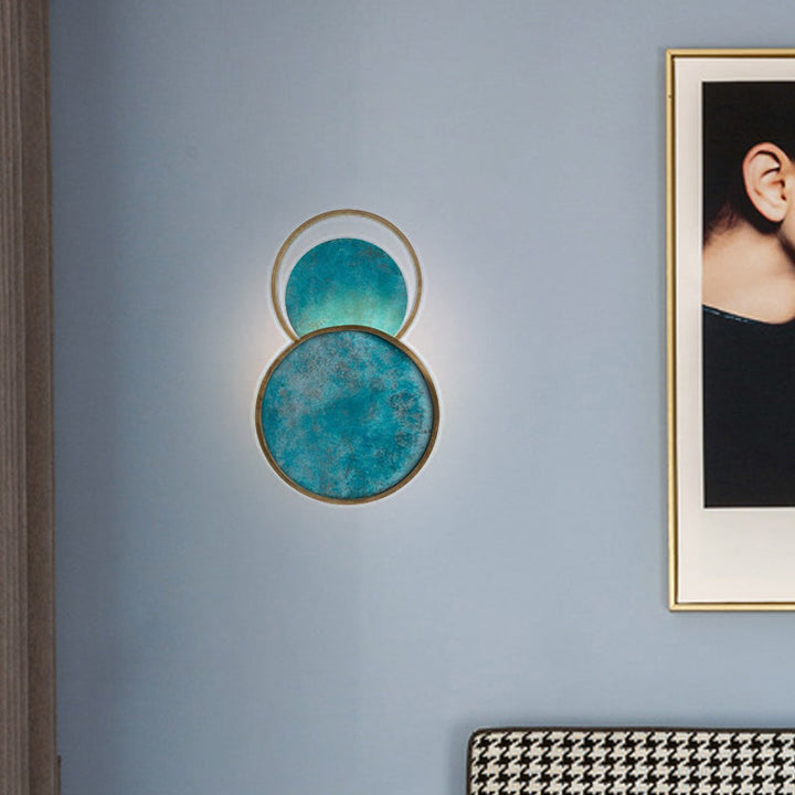 Lisslune | Postmodern Orbit/Ellipse/Circle Wall Lamp Metal 1 Light Living Room Wall Lighting in Gold