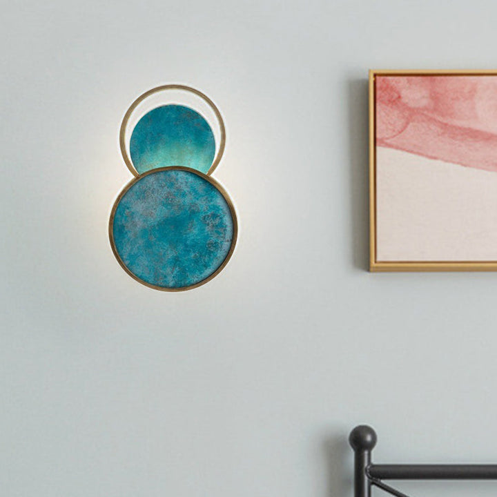 Lisslune | Postmodern Orbit/Ellipse/Circle Wall Lamp Metal 1 Light Living Room Wall Lighting in Gold