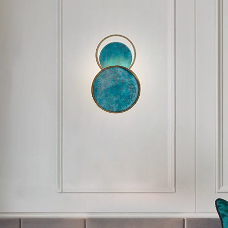 Lisslune | Postmodern Orbit/Ellipse/Circle Wall Lamp Metal 1 Light Living Room Wall Lighting in Gold