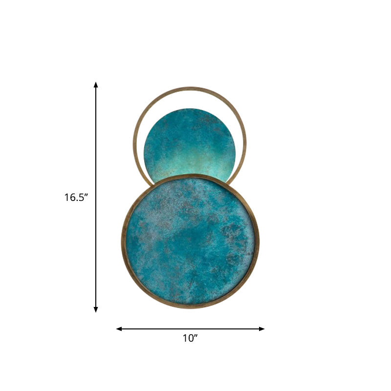 Lisslune | Postmodern Orbit/Ellipse/Circle Wall Lamp Metal 1 Light Living Room Wall Lighting in Gold