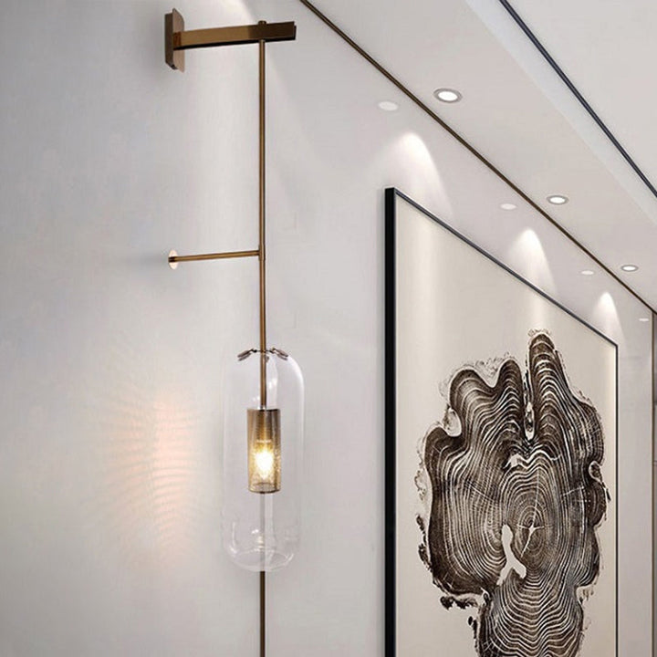 Lisslune | Postmodern Orbit/Ellipse/Circle Wall Lamp Metal 1 Light Living Room Wall Lighting in Gold