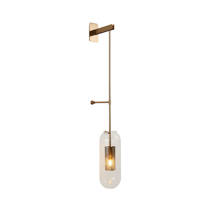 Lisslune | Postmodern Orbit/Ellipse/Circle Wall Lamp Metal 1 Light Living Room Wall Lighting in Gold