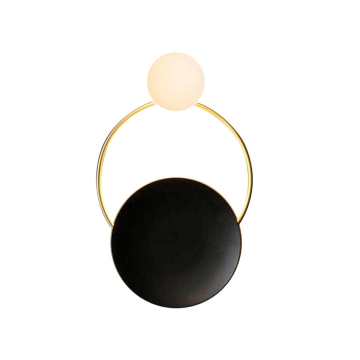 Lisslune | Postmodern Orbit/Ellipse/Circle Wall Lamp Metal 1 Light Living Room Wall Lighting in Gold
