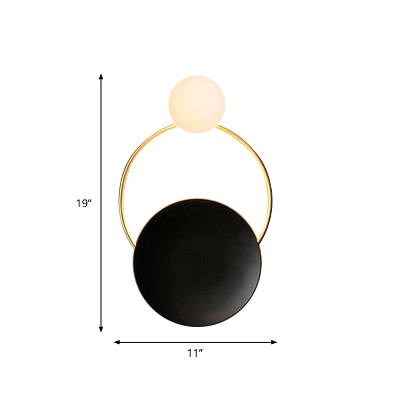 Lisslune | Postmodern Orbit/Ellipse/Circle Wall Lamp Metal 1 Light Living Room Wall Lighting in Gold