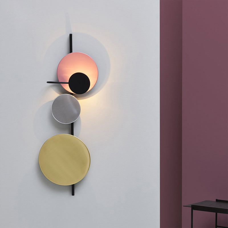 Lisslune | Movable Moon Wall Lamp Nordic Metal Black/White/Pink LED Ceiling Light in White/Yellow Light