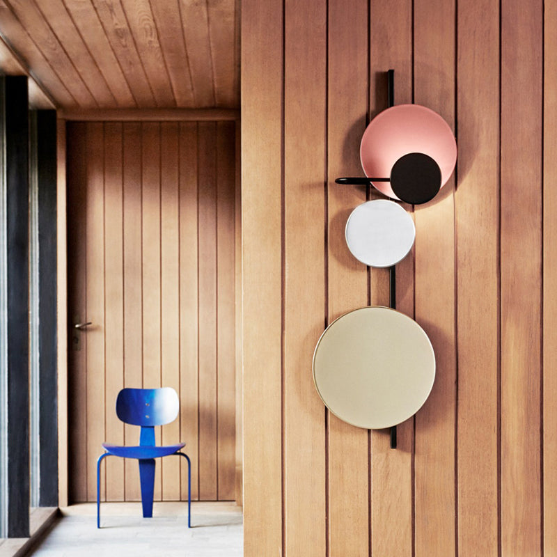 Lisslune | Movable Moon Wall Lamp Nordic Metal Black/White/Pink LED Ceiling Light in White/Yellow Light