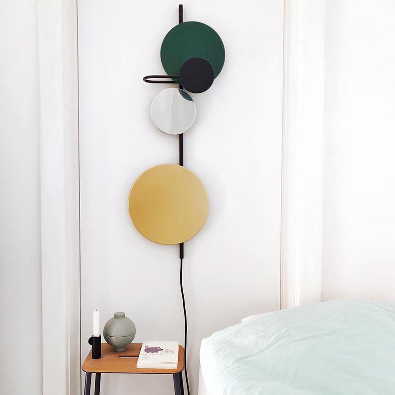 Lisslune | Movable Moon Wall Lamp Nordic Metal Black/White/Pink LED Ceiling Light in White/Yellow Light