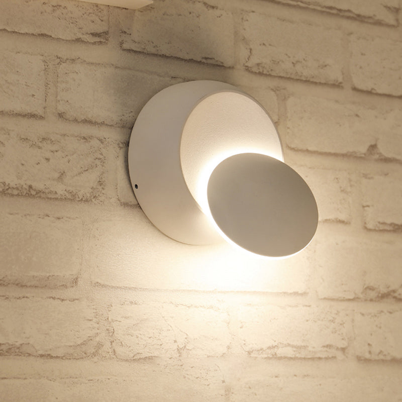 Lisslune | Movable Moon Wall Lamp Nordic Metal Black/White/Pink LED Ceiling Light in White/Yellow Light