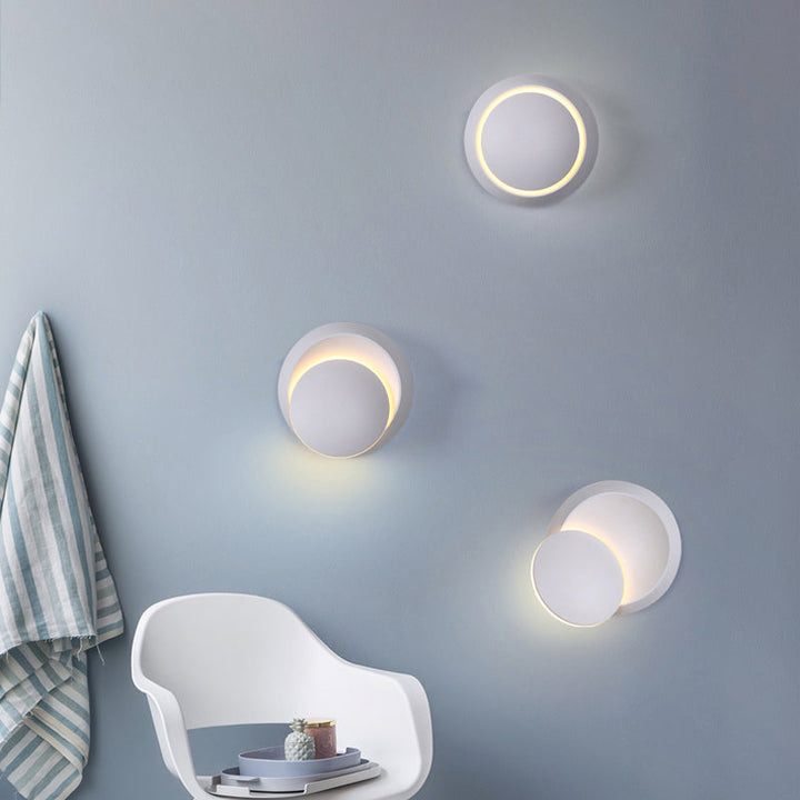 Lisslune | Movable Moon Wall Lamp Nordic Metal Black/White/Pink LED Ceiling Light in White/Yellow Light