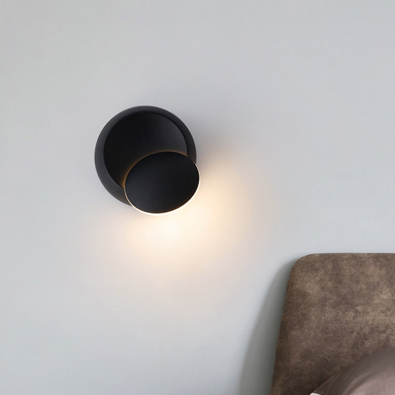 Lisslune | Movable Moon Wall Lamp Nordic Metal Black/White/Pink LED Ceiling Light in White/Yellow Light