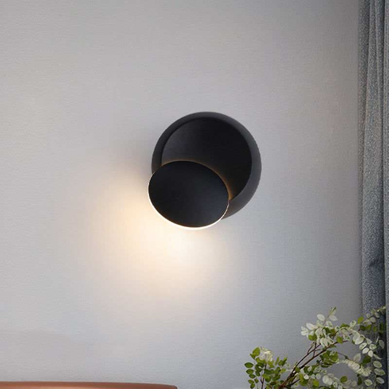 Lisslune | Movable Moon Wall Lamp Nordic Metal Black/White/Pink LED Ceiling Light in White/Yellow Light