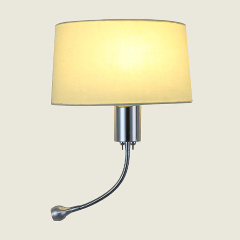 Lisslune | Half-Empire Shadow Flush Wall Light Modern Fabric 1 Head Bedroom Spotlight Reading Wall Light in Black/Beige/White