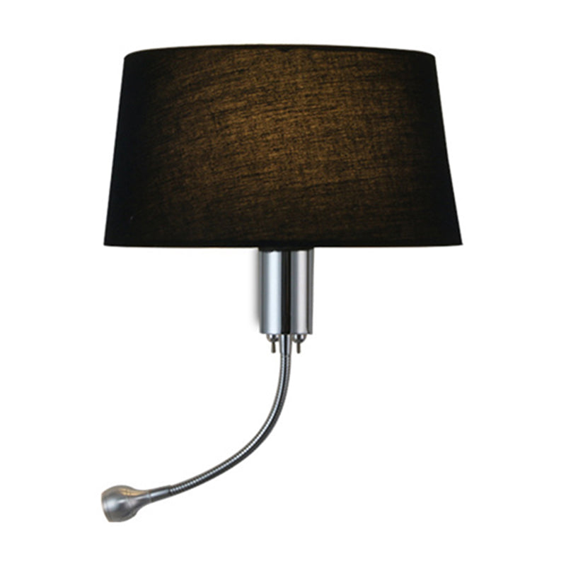 Lisslune | Half-Empire Shadow Flush Wall Light Modern Fabric 1 Head Bedroom Spotlight Reading Wall Light in Black/Beige/White
