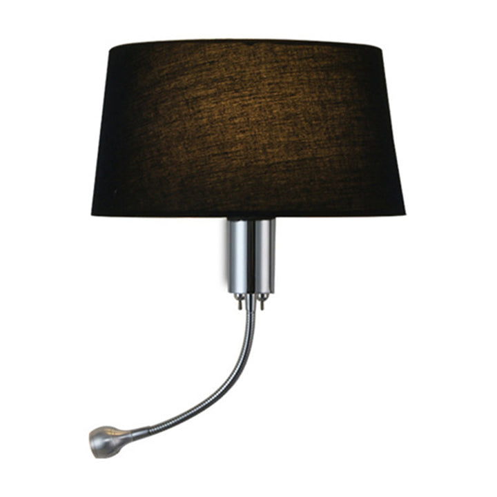 Lisslune | Half-Empire Shadow Flush Wall Light Modern Fabric 1 Head Bedroom Spotlight Reading Wall Light in Black/Beige/White