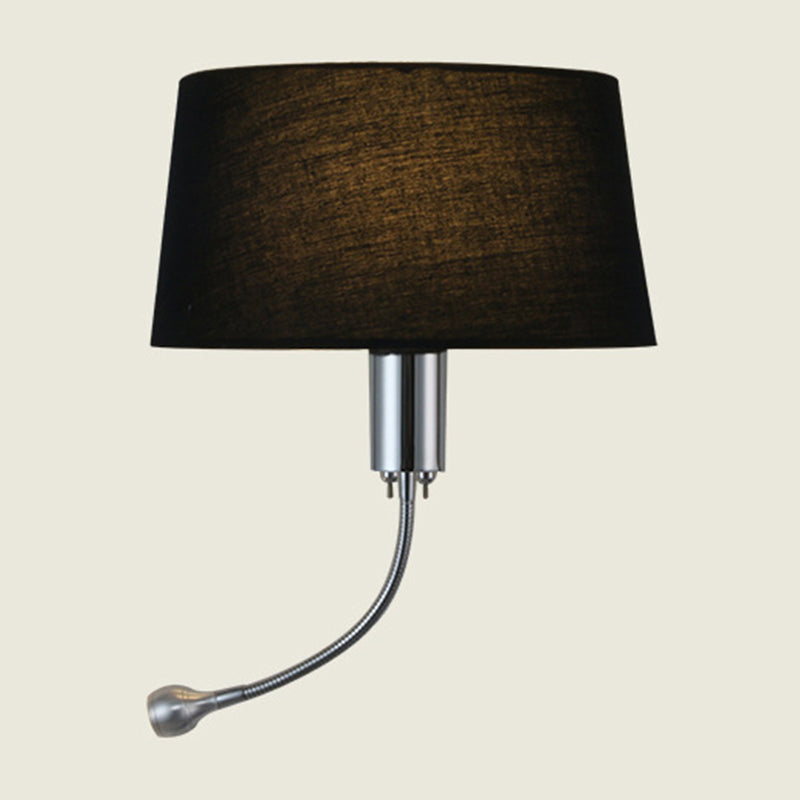 Lisslune | Half-Empire Shadow Flush Wall Light Modern Fabric 1 Head Bedroom Spotlight Reading Wall Light in Black/Beige/White