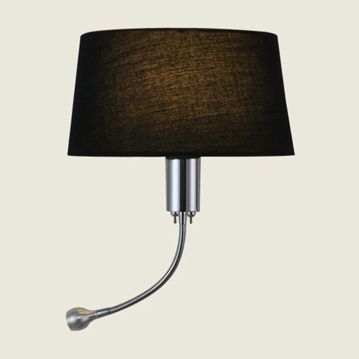 Lisslune | Half-Empire Shadow Flush Wall Light Modern Fabric 1 Head Bedroom Spotlight Reading Wall Light in Black/Beige/White