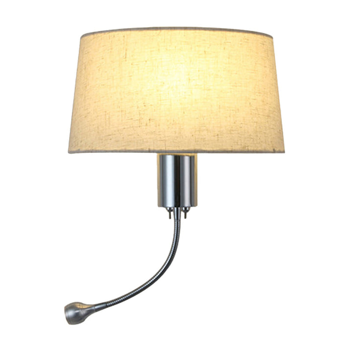 Lisslune | Half-Empire Shadow Flush Wall Light Modern Fabric 1 Head Bedroom Spotlight Reading Wall Light in Black/Beige/White