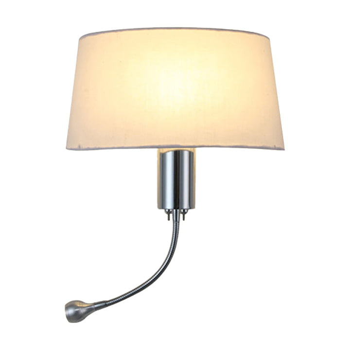Lisslune | Half-Empire Shadow Flush Wall Light Modern Fabric 1 Head Bedroom Spotlight Reading Wall Light in Black/Beige/White