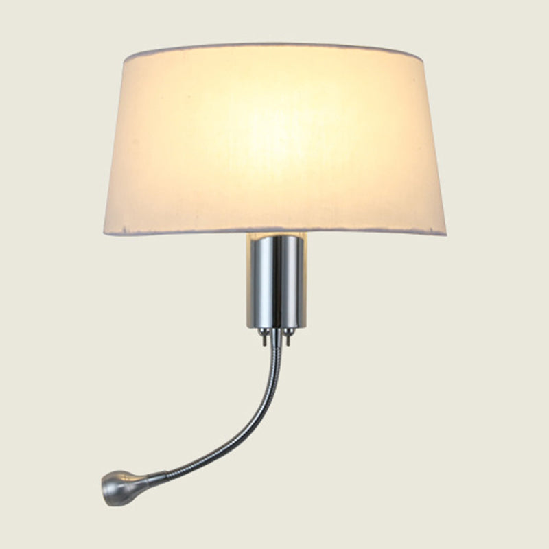 Lisslune | Half-Empire Shadow Flush Wall Light Modern Fabric 1 Head Bedroom Spotlight Reading Wall Light in Black/Beige/White