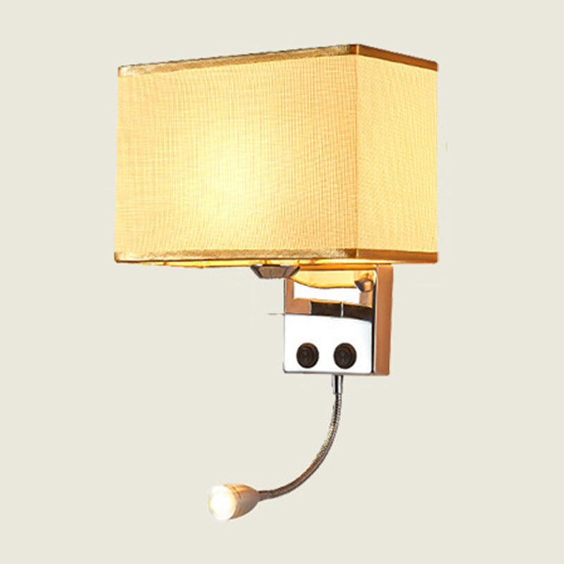 Lisslune | Fabric Rectangular Spotlight Wall Light Nordic 1-Light Black/Linen/Beige Wall Mounted Lighting Fixture