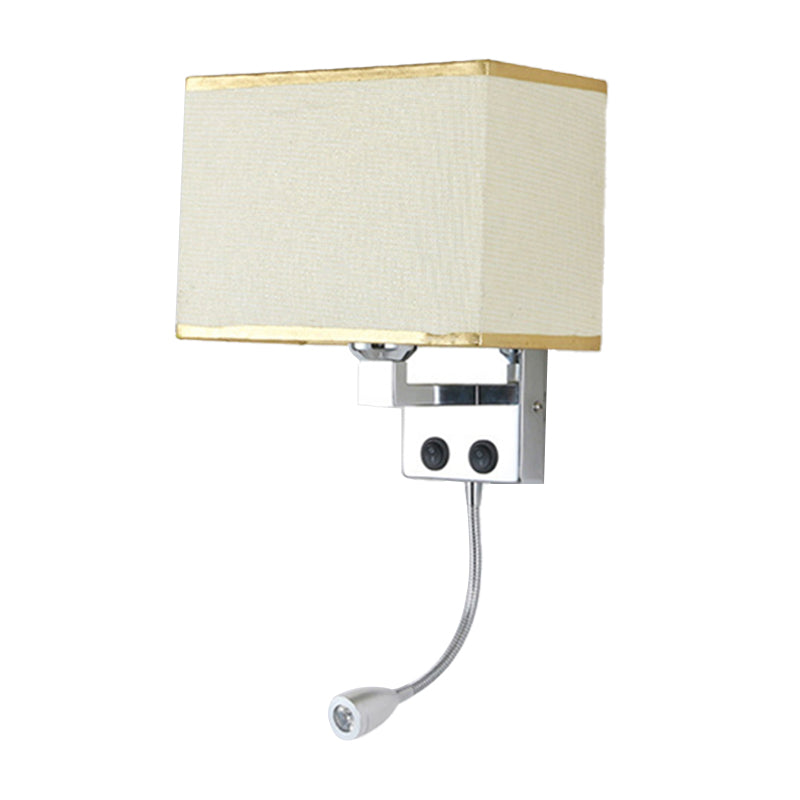 Lisslune | Fabric Rectangular Spotlight Wall Light Nordic 1-Light Black/Linen/Beige Wall Mounted Lighting Fixture