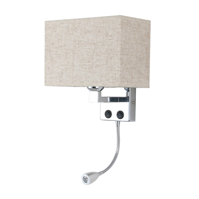 Lisslune | Fabric Rectangular Spotlight Wall Light Nordic 1-Light Black/Linen/Beige Wall Mounted Lighting Fixture
