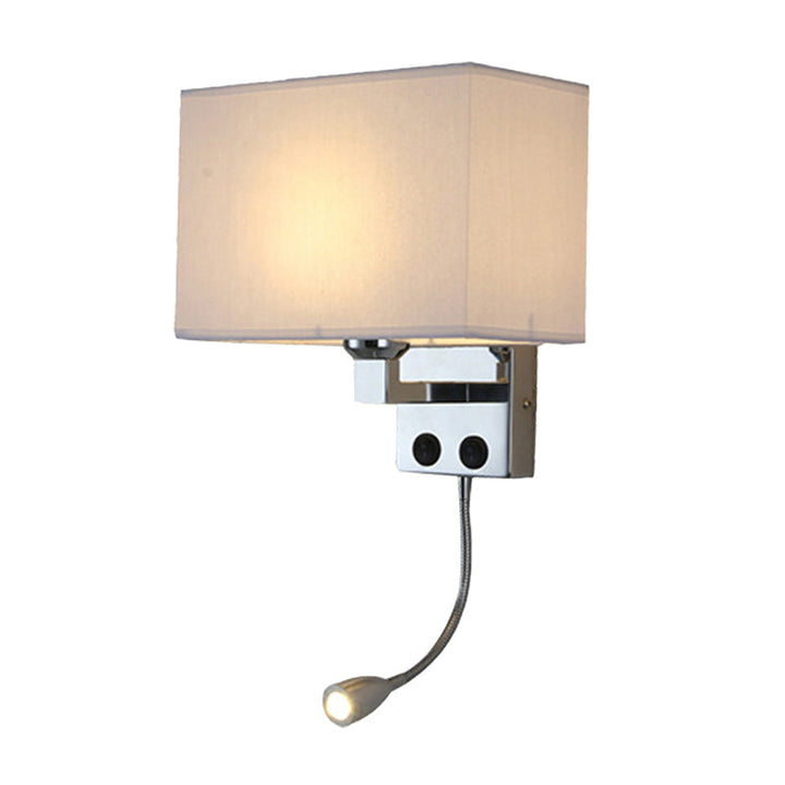 Lisslune | Fabric Rectangular Spotlight Wall Light Nordic 1-Light Black/Linen/Beige Wall Mounted Lighting Fixture