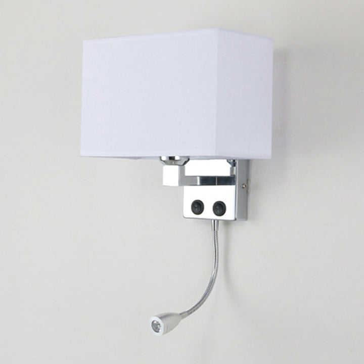 Lisslune | Fabric Rectangular Spotlight Wall Light Nordic 1-Light Black/Linen/Beige Wall Mounted Lighting Fixture