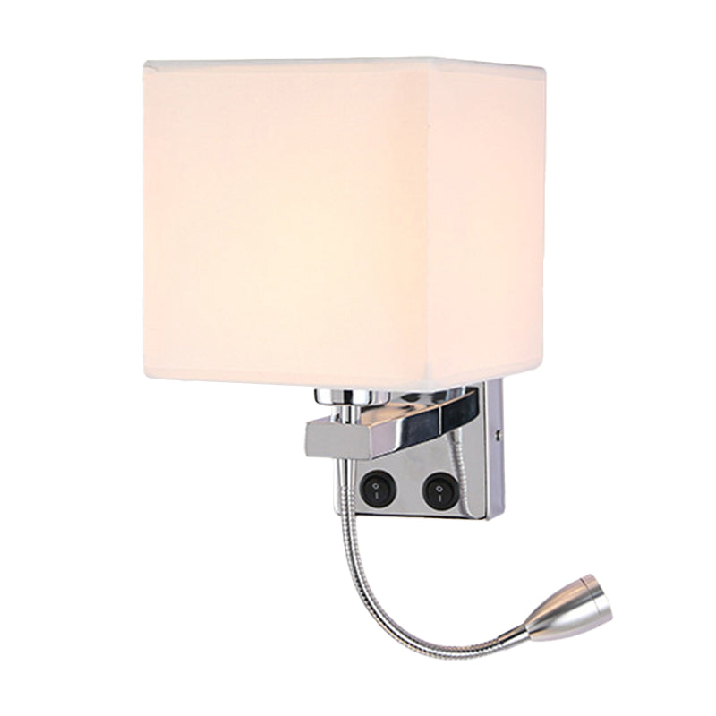 Lisslune | 1 Head Nightstand Wall Reading Light Modern Black/Beige/Coffee Spotlight Wall Lamp with Rectangular Fabric Shade