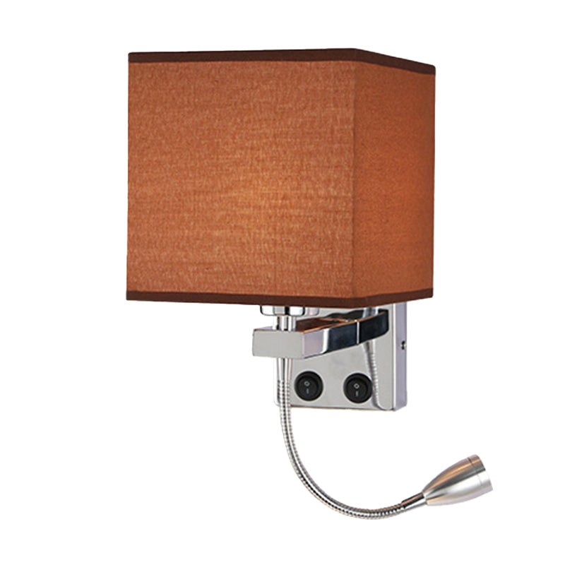 Lisslune | 1 Head Nightstand Wall Reading Light Modern Black/Beige/Coffee Spotlight Wall Lamp with Rectangular Fabric Shade