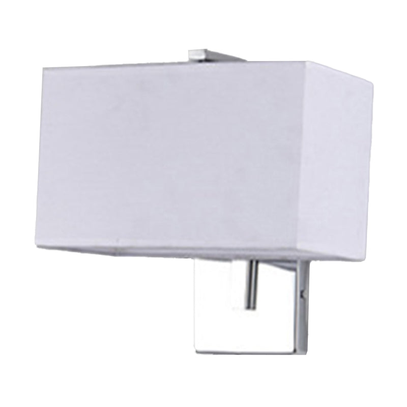 Lisslune | Minimalistic Rectangular Wall Lamp Fabric 1 Bulb Living Room Wall Light in Black/White/Beige