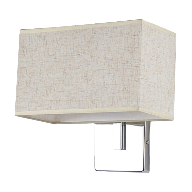 Lisslune | Minimalistic Rectangular Wall Lamp Fabric 1 Bulb Living Room Wall Light in Black/White/Beige
