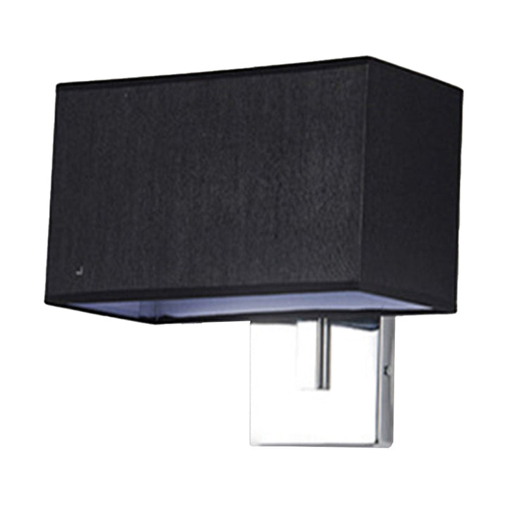 Lisslune | Minimalistic Rectangular Wall Lamp Fabric 1 Bulb Living Room Wall Light in Black/White/Beige