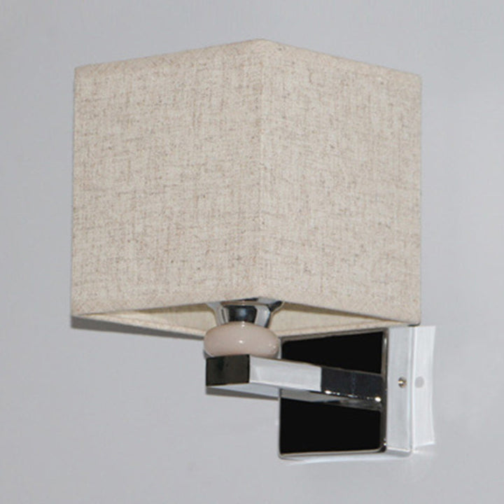 Lisslune | Nordic Cubic Wall Light Fabric 1-light Wall Mount Light for the Dining Room in Beige/White/Linen